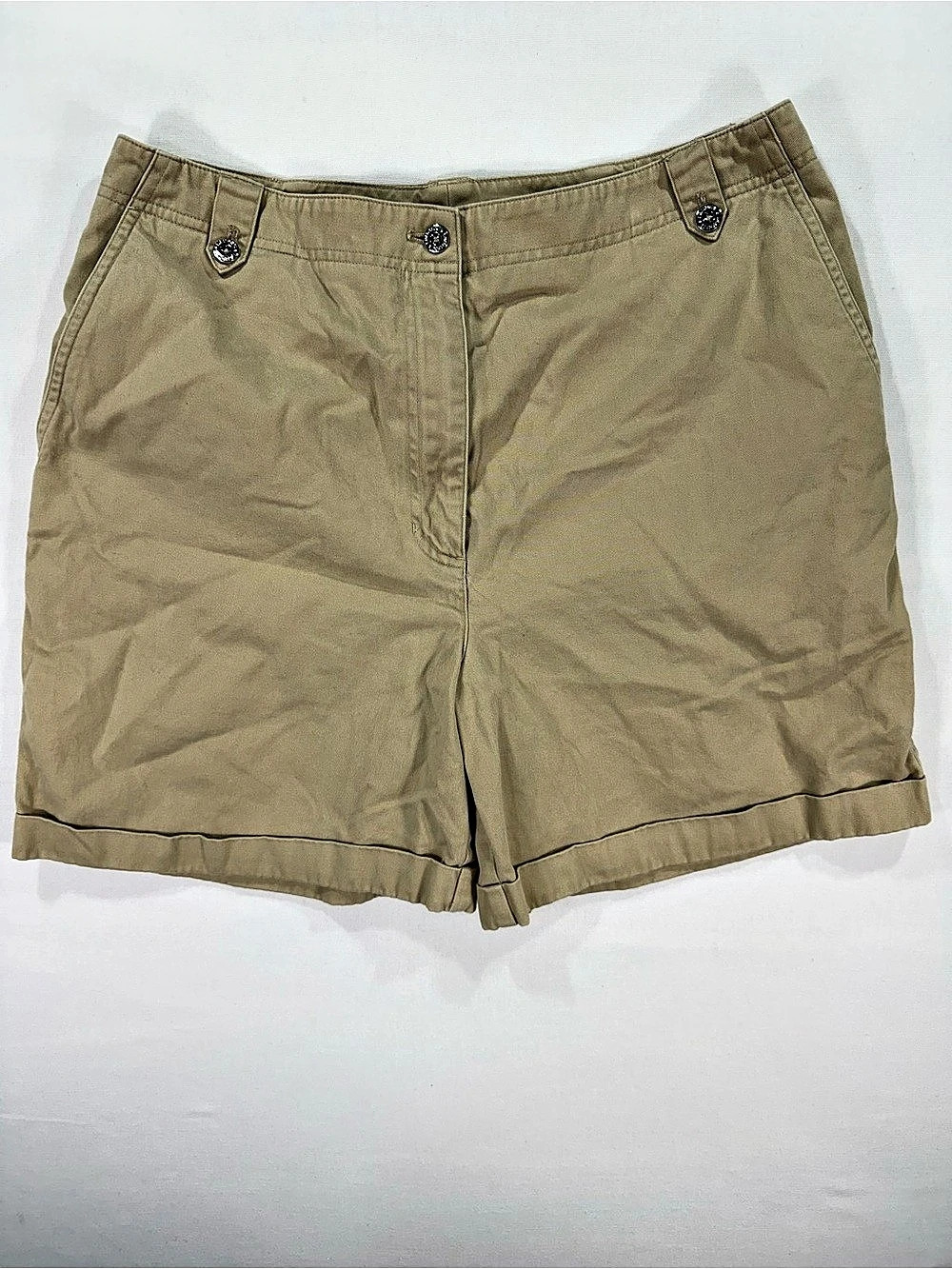 Lauren Ralph Lauren Cuffed Khaki Chino Shorts Tan Size 12